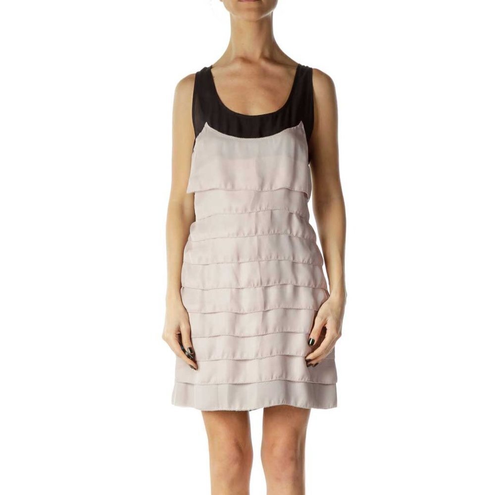 BB Dakota Pink Pleated Ruffled Racerback Day Dress